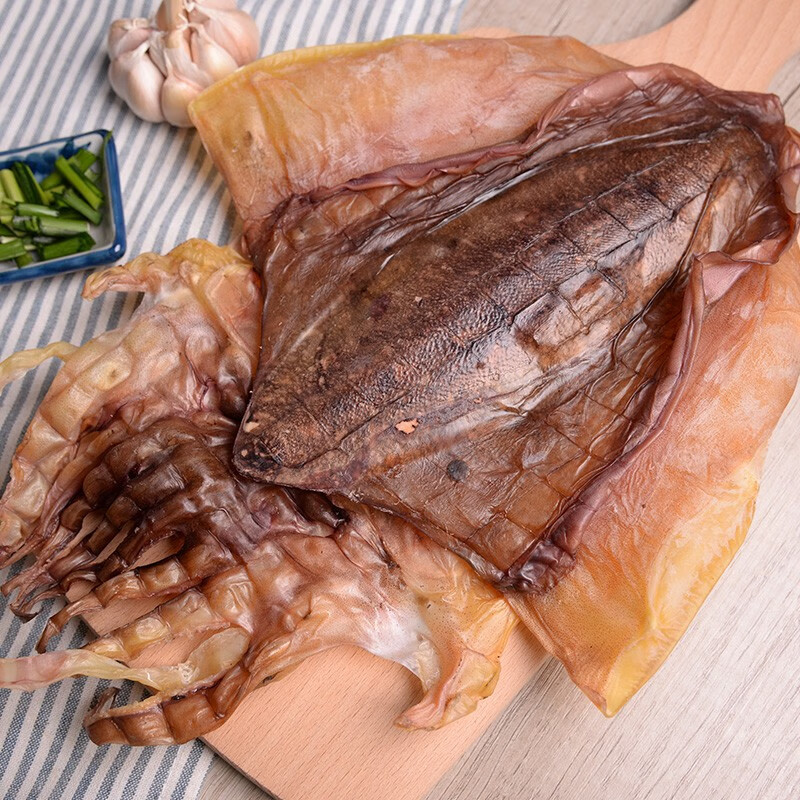 绿帝大墨鱼干体型完整肉厚坚实肉质清晰味道鲜美鲜嫩有嚼劲400g高清大图