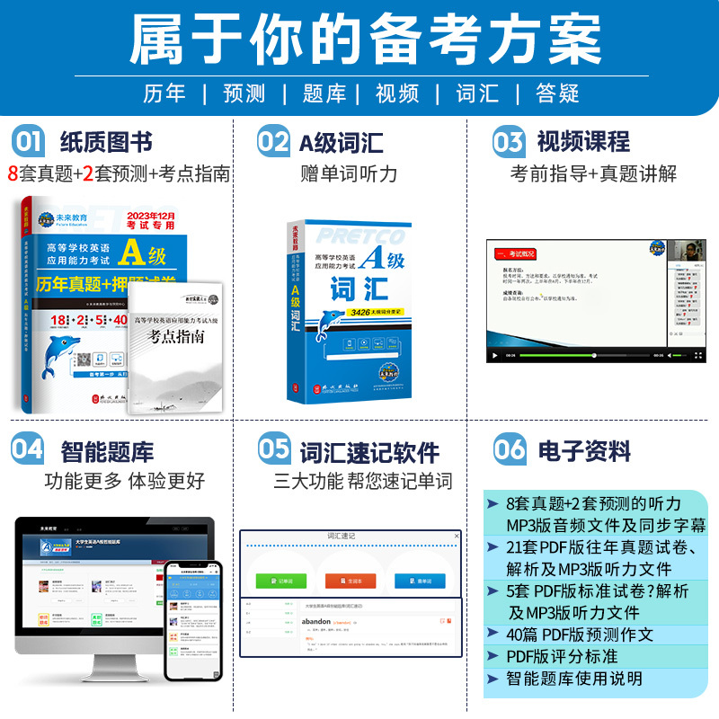 [正版]含词汇英语三级a级考试真题试卷2023年6月大学英语a级全国通用复习资料考试历年真题A级英语高等学校应用能力考
