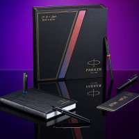 派克(PARKER)钢笔 签字笔 商务办公送礼 学生练字书法礼品 男女生日礼物 IM魅影黑金橙墨水笔 +镭射礼盒