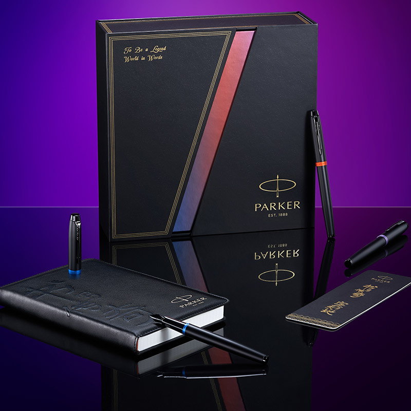 派克(PARKER)钢笔 签字笔 商务办公送礼 学生练字书法礼品 男女生日礼物 IM魅影黑金橙墨水笔 +镭射礼盒