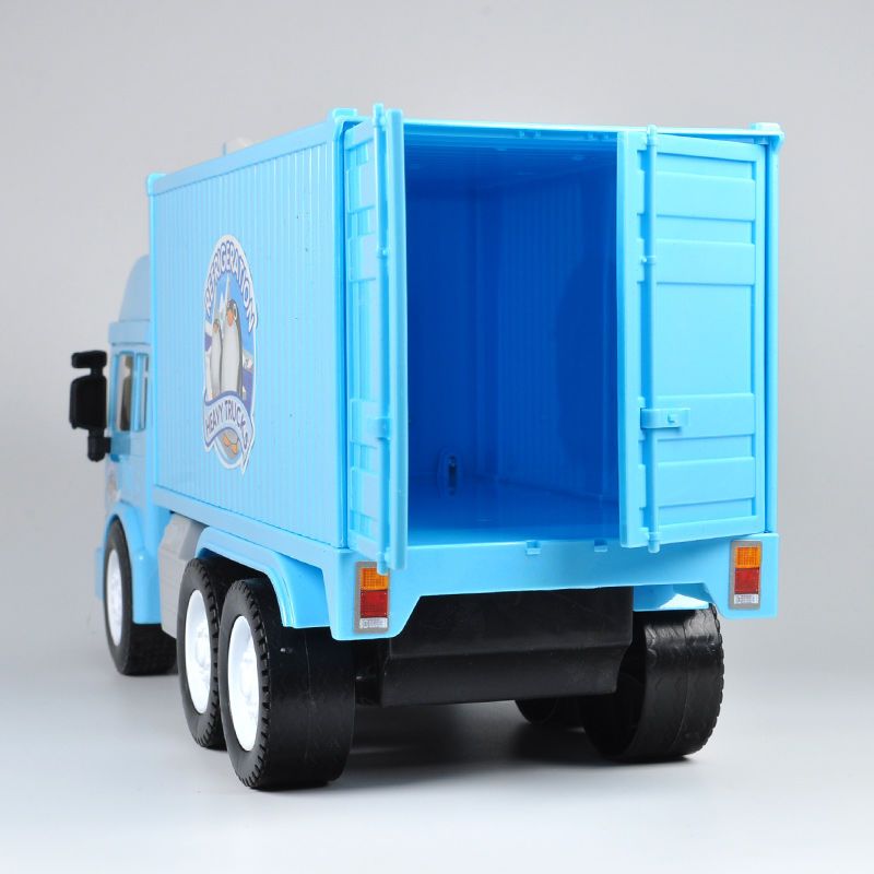 仿真大号惯性工程车集装箱冷藏车厢货模型儿童玩具车逼真声光中号冷藏