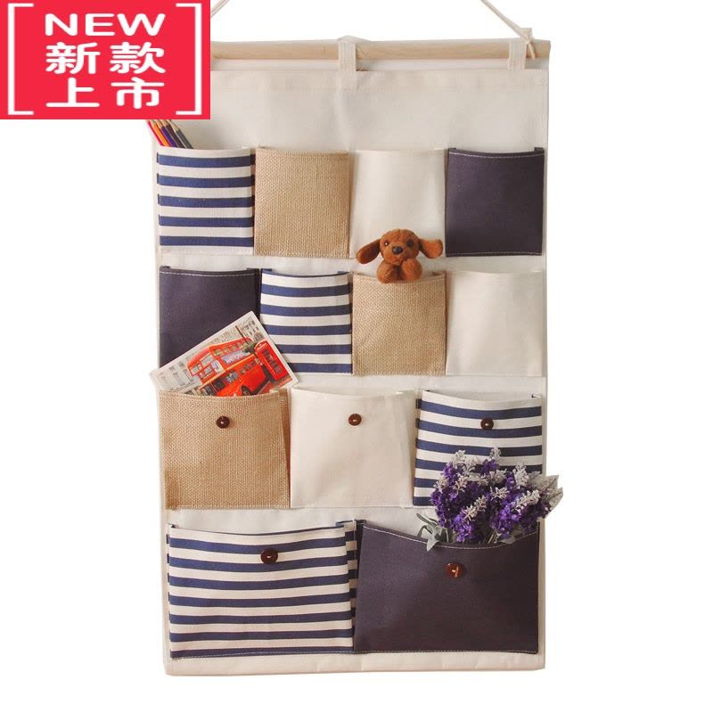 可莉允门后收纳挂袋壁挂式zakka布艺棉麻墙上储物整理袋大挂式收纳袋图片