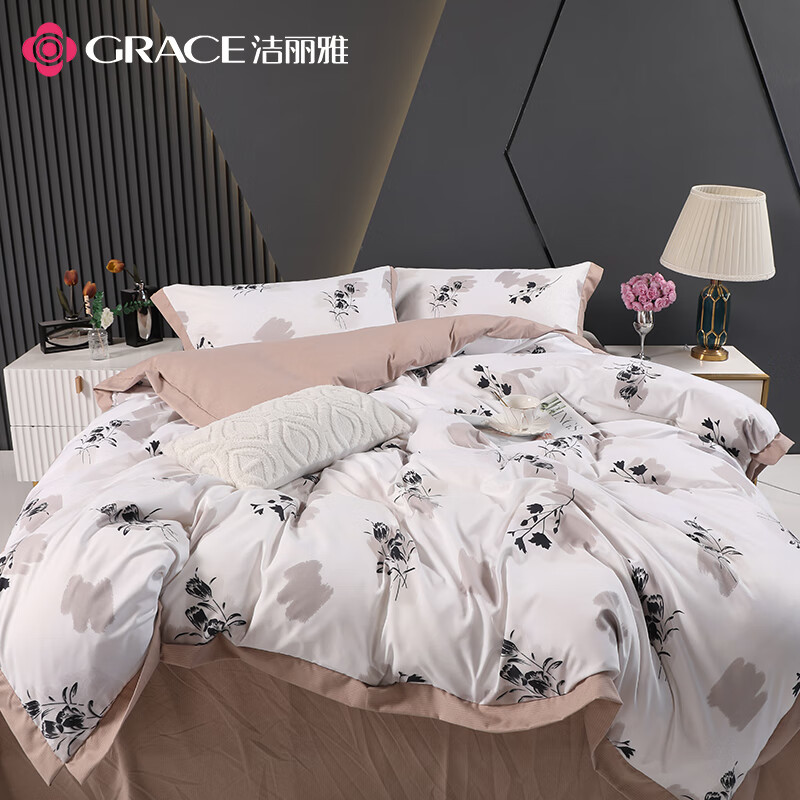 洁丽雅暖绒套件-莫奈花园JLY- YHE109高清大图