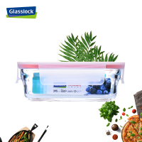 微烤两用GLASSLOCK/三光云彩钢化耐热玻璃单品保鲜盒耐230℃烤箱用395ml ORRT-039