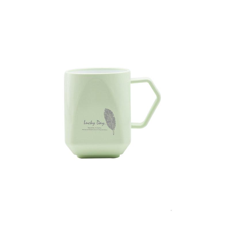 方形刷牙杯带手柄简约现代家用牙缸杯塑料加厚漱口杯ins风洗漱杯 三维工匠 1个绿色高清大图