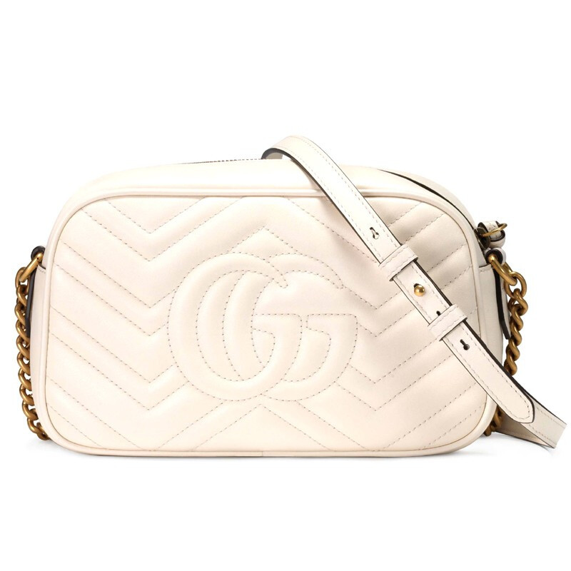 海外直邮gucci古驰女包ggmarmont系列白色小号单肩斜挎包447632dtd1t