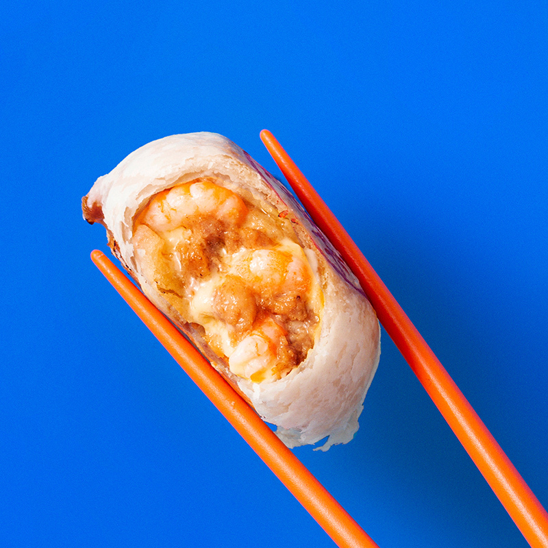 [上海现烤鲜肉月饼同城配送]国营西区老大房芝士虾仁月饼现烤酥皮咸味月饼6枚/盒*2盒装