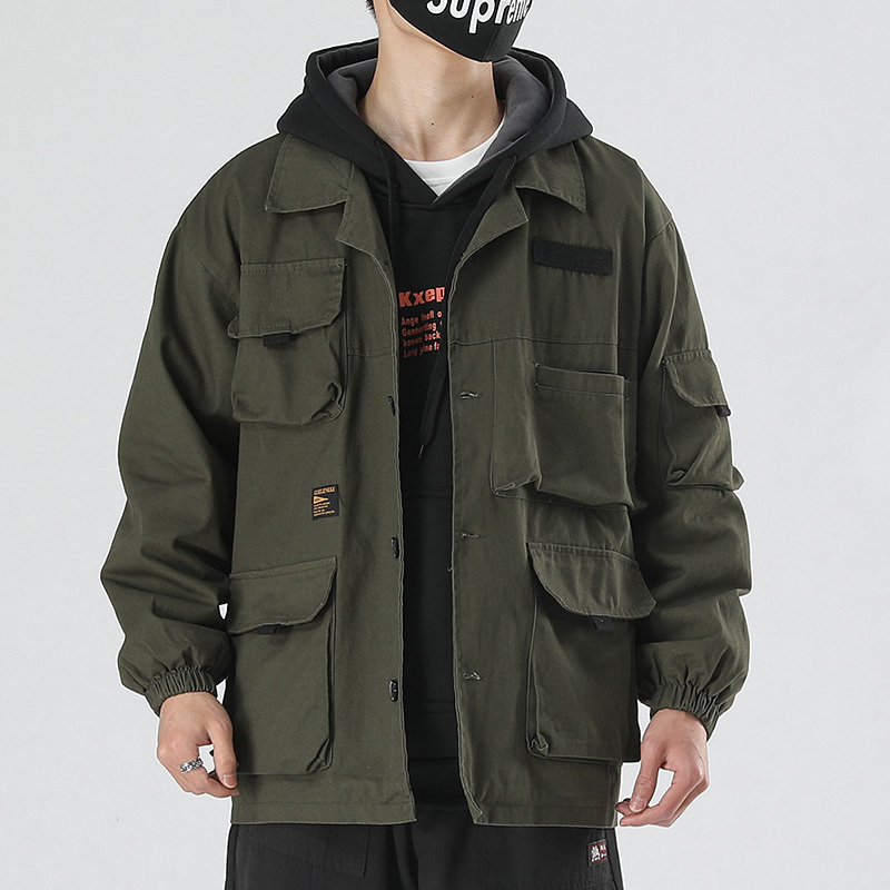 newlake工装外套男2020春装套装韩版潮流男装一套搭配帅气机能风春秋