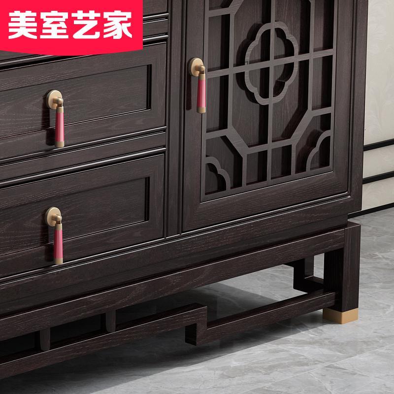 新中式禅意餐厅客厅高档家具中式实木茶水柜餐边柜玄关柜碗柜酒柜