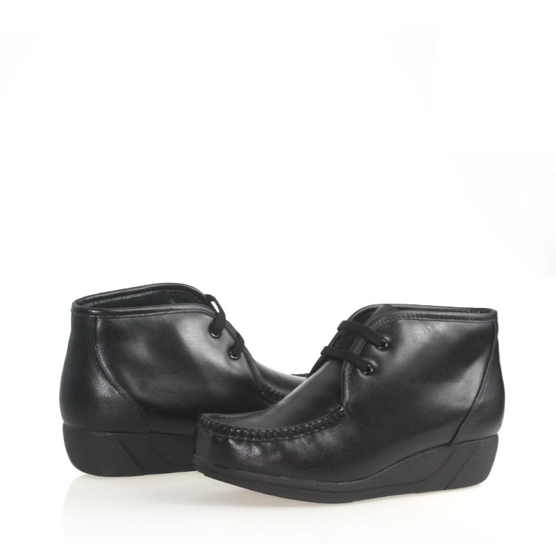 mileno米莲诺软牛皮坡跟高帮女鞋健康舒适妈妈鞋保暖鞋114703