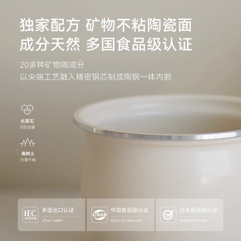 OLAYKS立时智能双釉胆电压力锅2L触摸控制四位数码显示白色2-4人用高清大图
