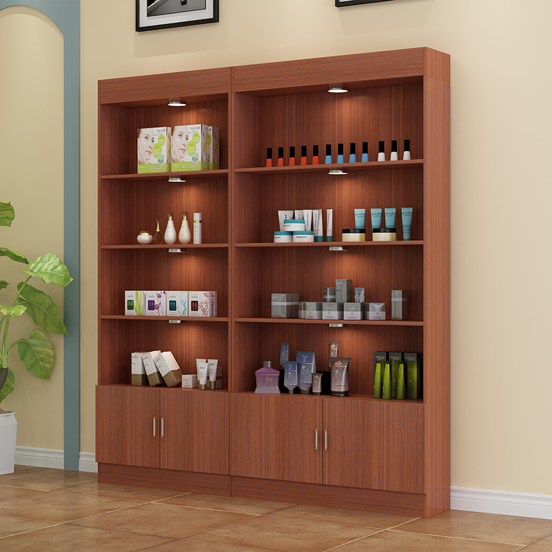 化妆品展示柜美甲柜子纳丽雅落地面膜架子展示架护肤品货架产品柜台