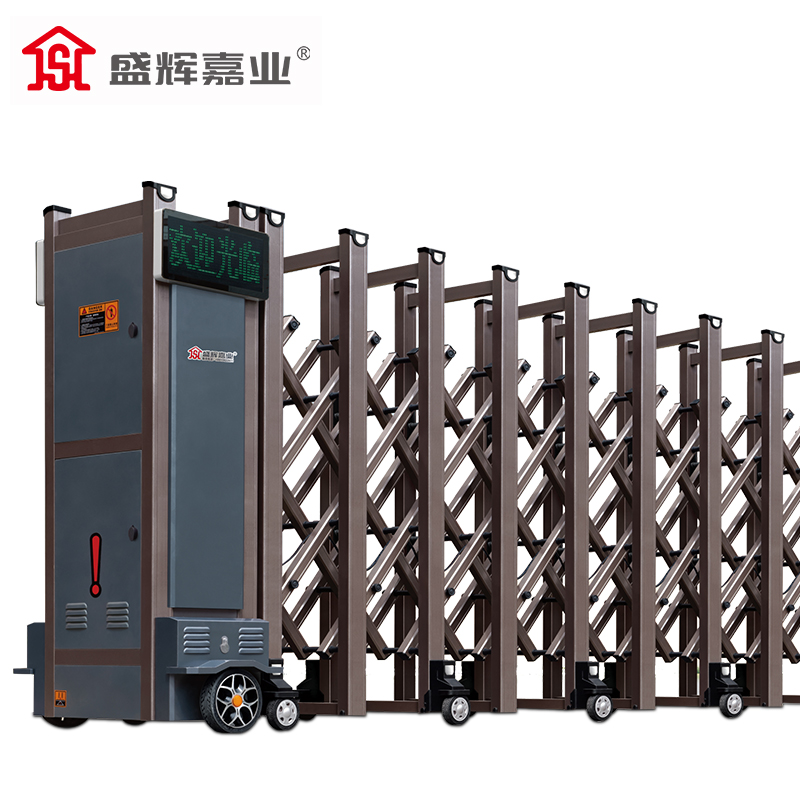 盛辉嘉业电动伸缩门铝合金折叠大门小区别墅庭院平移门不锈钢工厂遥控门 10米【含机头，显示屏，运输安装