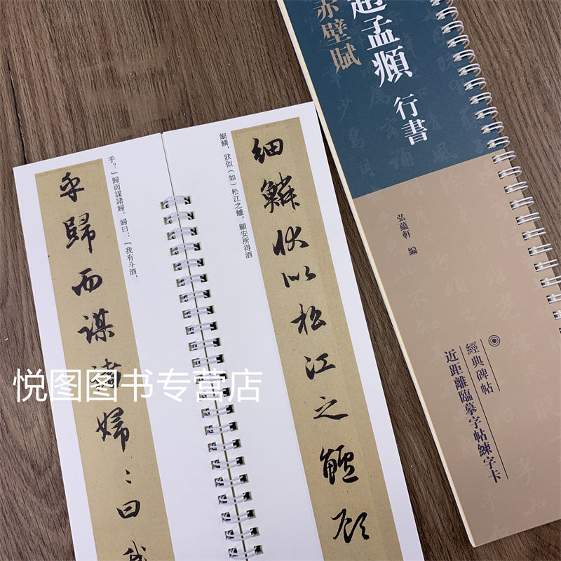 [正版]赵孟頫行书赤壁赋 经典碑帖近距离临帖练习字卡 弘蕴轩编 赵孟俯行书字帖 全文无删减 赵体毛笔书法碑帖 学生成人临高清大图