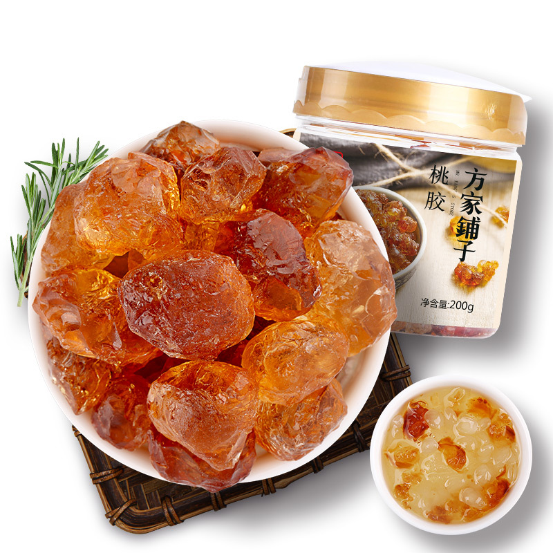 方家铺子 桃胶200g/袋 桃花泪桃树胶 皂角米山珍干货莲子雪燕银耳伴侣