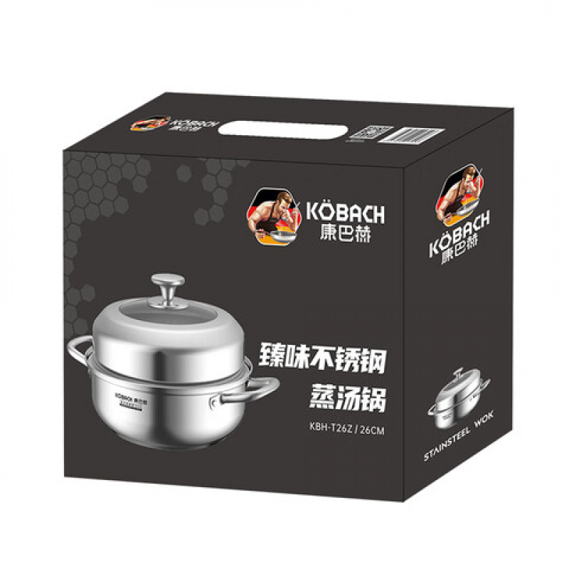 康巴赫(KOBACH)KBH-T26Z臻味不锈钢蒸汤锅 28cm (单位:个) 不锈钢色高清大图