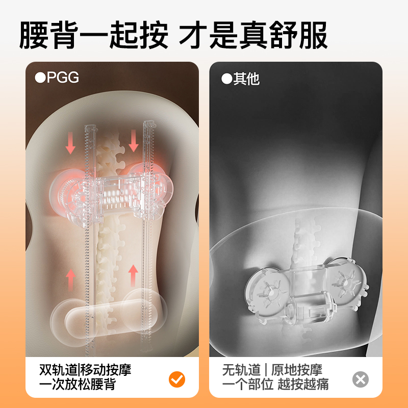 PGG S7 肩颈腰背按摩器 米黄色(单位:个)高清大图