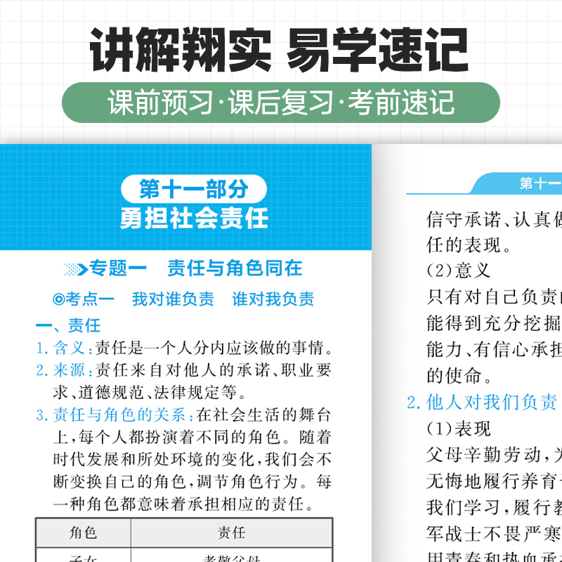 初中口袋 [物理+化学] 初中通用 [正版]初中基础知识手册9科可选语文数学英语物理化学生物道法历史地理古诗文中学教辅初高清大图