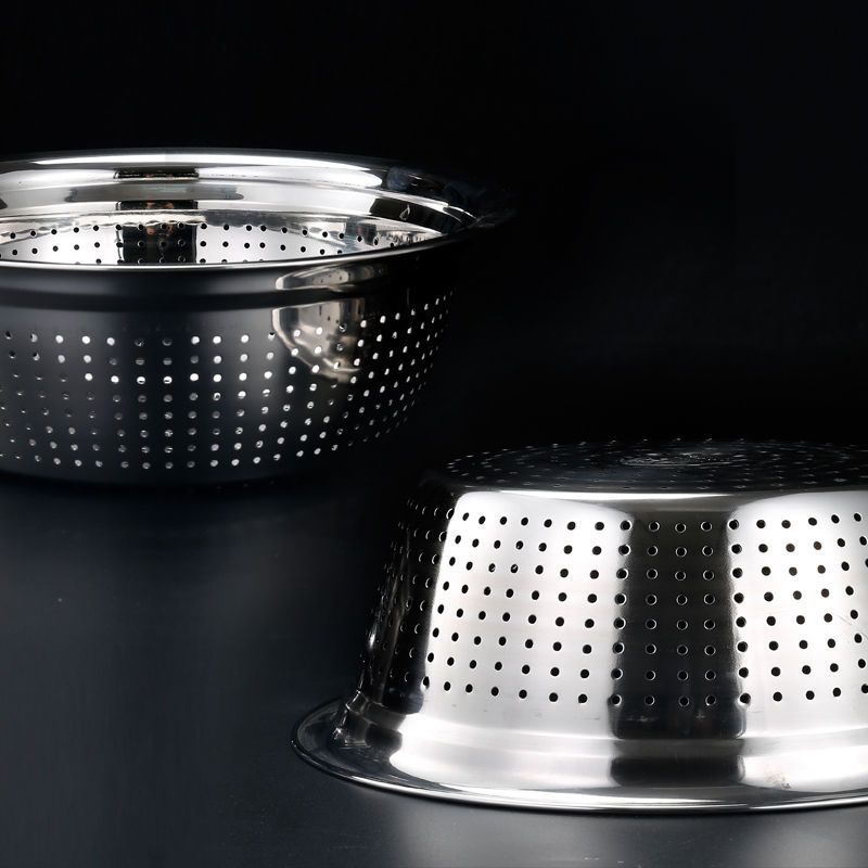 304不锈钢家用沥水盆洗菜盆欧式盆漏盆套装特厚304单个漏盆24cm