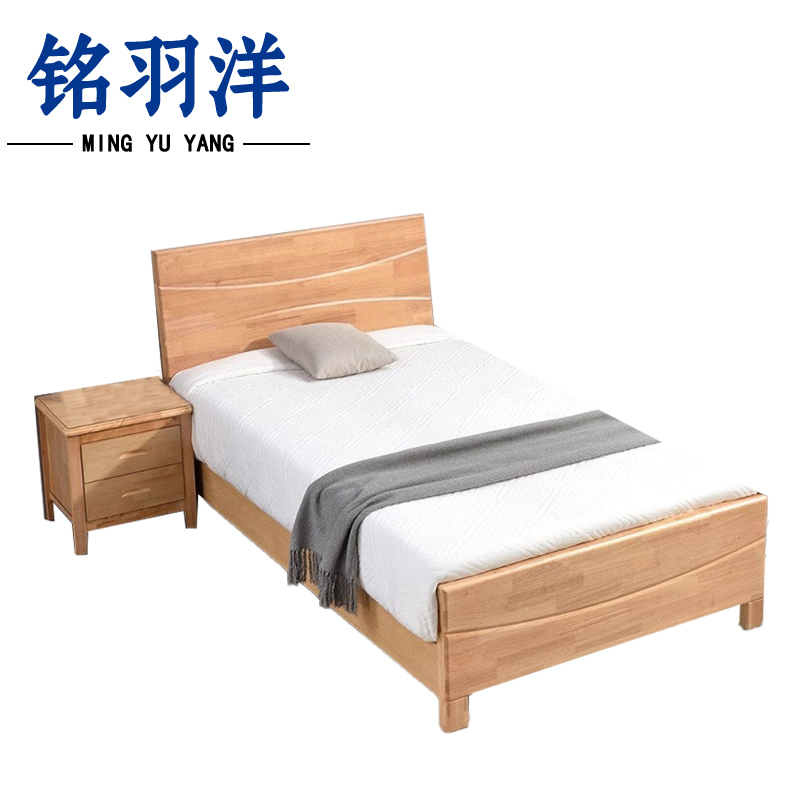 铭羽洋A04床150*215*45cm+床头柜套高清大图