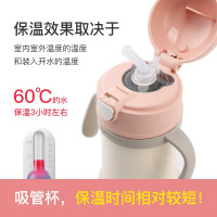 免费刻字杯具熊婴儿保温杯带吸管宝宝学饮杯泡奶粉儿童小号水杯带手柄两用BEDDYBEAR学饮杯280ml