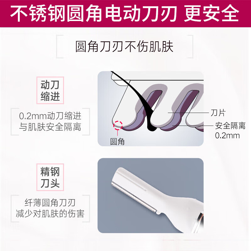 松下(Panasonic)电动修眉刀 剃刮眉毛刀 眉毛修剪器 多功能剃毛器 美容器小物 初学者 ES-WF30