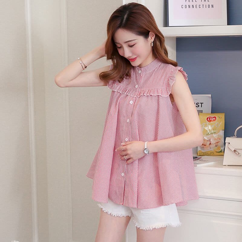 迪鲁奥（DILUAO)LYL 孕妇装夏 孕妇套装夏哺乳套装外出时尚夏 哺乳上衣+托腹短裤套装哺乳两件套F373-35图片