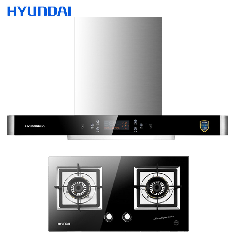 韩国现代(HYUNDAI)烟灶套餐980DS+721 智能体感操控欧式油烟机燃气灶套装 天然气
