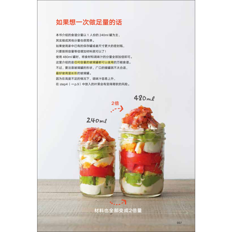 [正版]直营 玻璃罐沙拉 美食烹饪食谱家常菜谱大全 水果蔬菜diyshou身沙拉酱料制作 低热量花式沙拉教程素食书籍