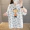哺乳2021新款夏季t恤 时尚外出产后辣妈款宽松大码中长款喂奶上衣 女装[无哺乳口]绿色 M码[90-110斤]