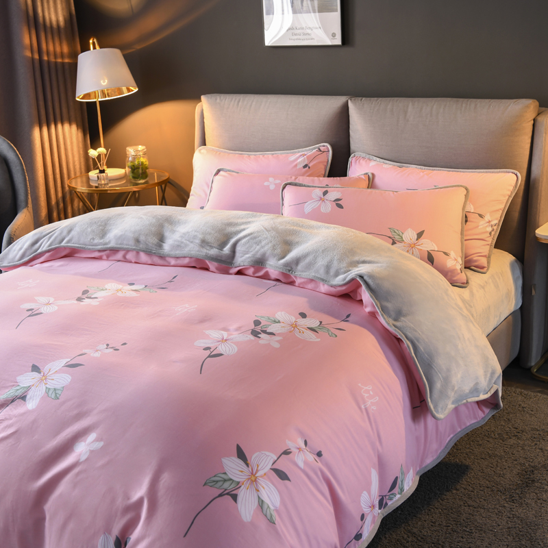 北叙beixu家纺a纯棉b珊瑚绒四件套法兰绒全棉加绒单