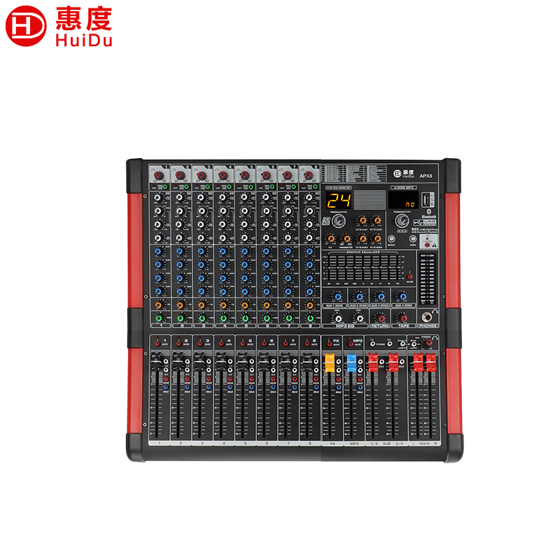惠度单声道8路调音台APX8 黑色铝合金效果器轻便设计专业级录音利器高清大图
