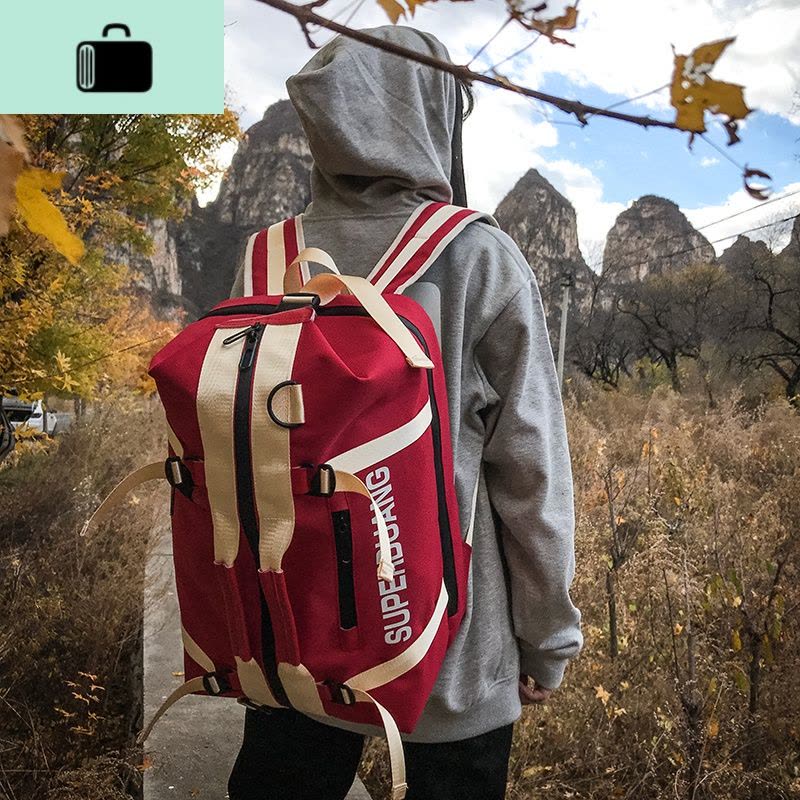 潮牌原创大容量双肩包书包男时尚潮流背包女韩版校园休闲旅行情侣NEW LAKE图片