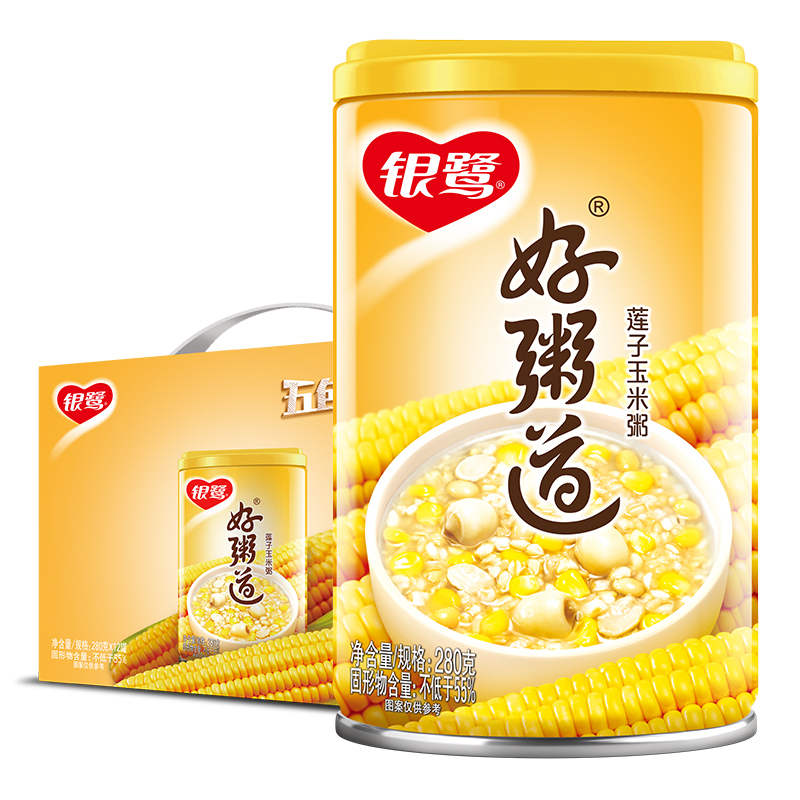 银鹭 好粥道莲子玉米粥 280g*12 速食粥(新老包装交替发货)