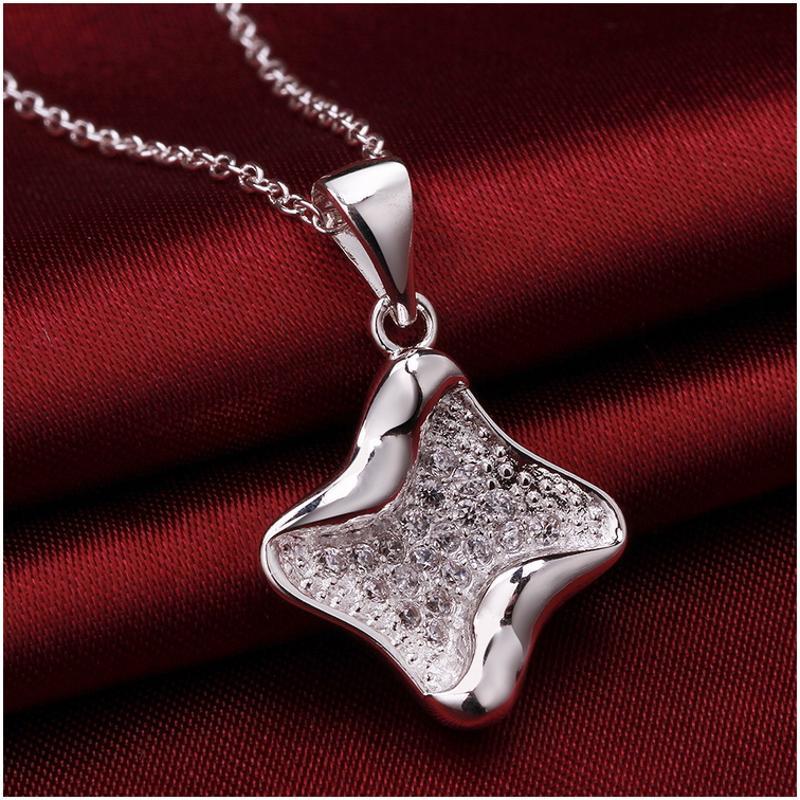 N625 Women Silver Necklace 镀925纯银女项链日韩版锁骨链潮人送女朋友七夕情人节礼物