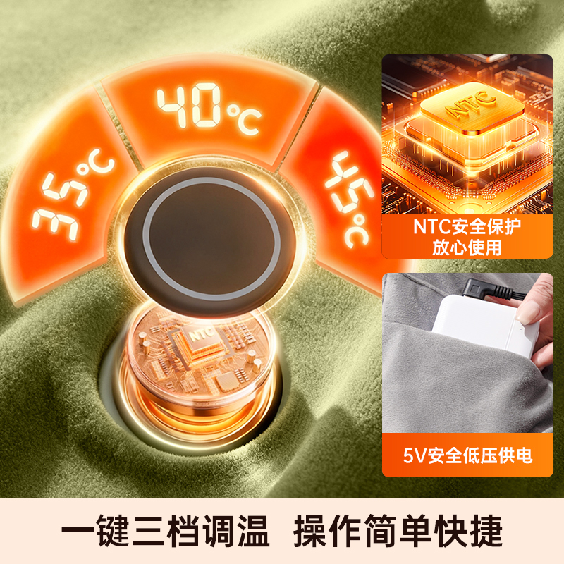 荣事达发热披肩石墨烯电热毯单人户外办公室USB暖身毯盖毯加热毯高清大图