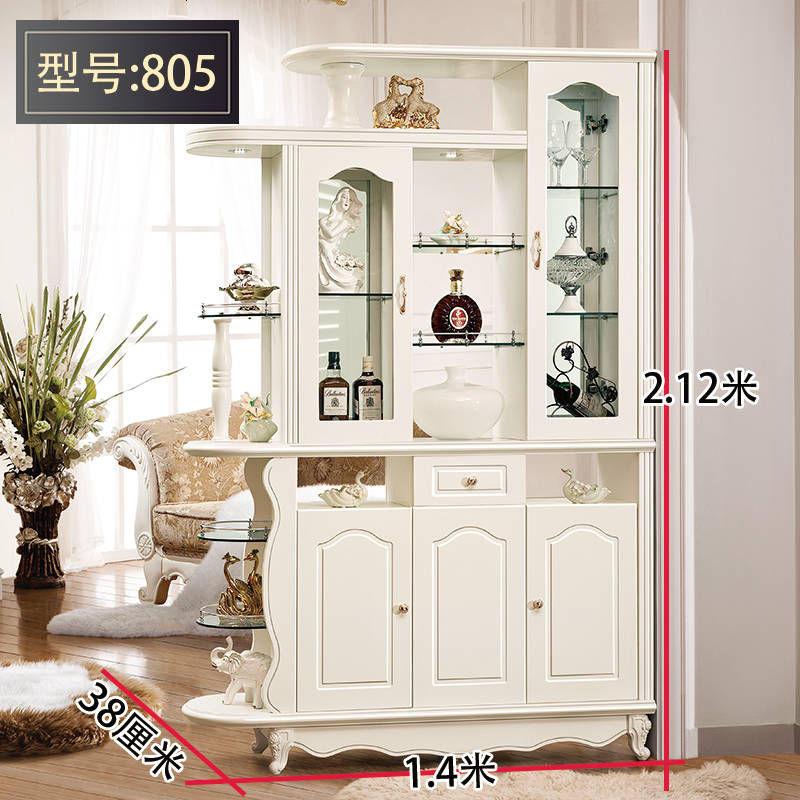 欧式客厅入户玄关柜酒柜隔断柜现代简约双面厅柜进鞋柜屏风柜 组装_805款1.4米长_框架结构