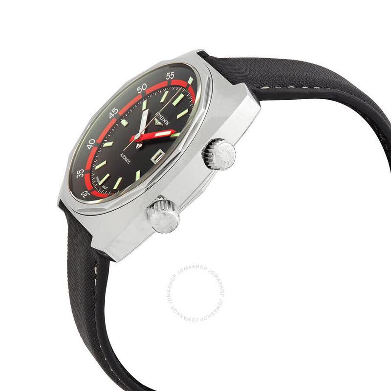 浪琴longinesheritagediver自动黑色表盘男士机械手表l27954520