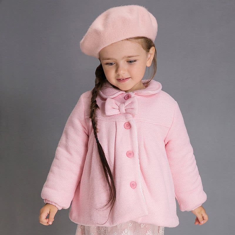 婴姿坊正品童装女童加绒加厚棉外套女宝宝长袖可爱韩版冬季新品图片