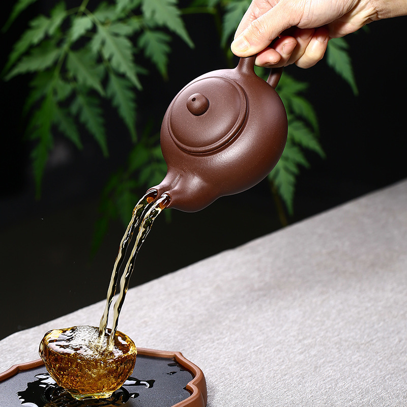 新款创意双嘴壶原矿紫泥清水泥紫砂壶手工全手工制