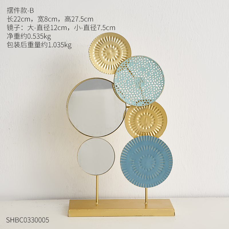 北欧创意轻奢风网红墙壁墙上墙面装饰品挂件餐厅电视背景墙壁饰 三维工匠 《荷塘晚照》摆件款B高清大图