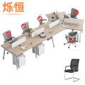 烁恒 员工办公桌 七人位含柜含椅 套