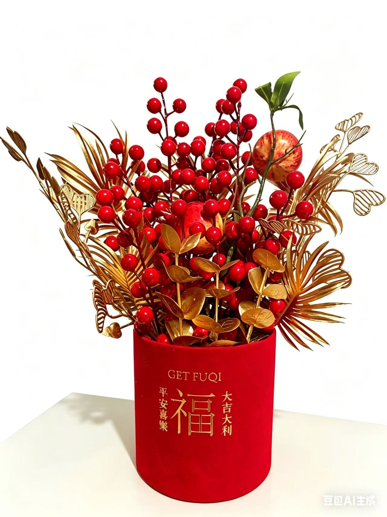 锦瑞星 装饰福桶摆件 红-1A 个高清大图