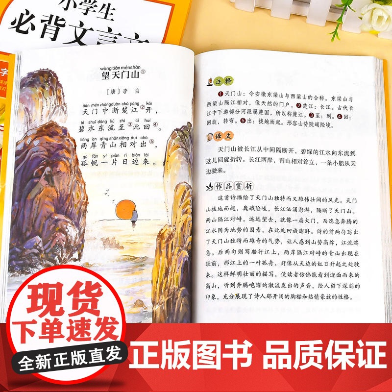 小学生必背古诗词75十80人教版注音版文言文大全集一本通小古文100篇课一年级二三四五到六年级小学语文古诗文129首16高清大图