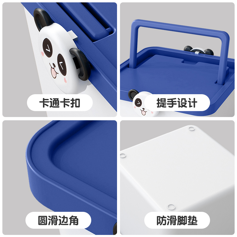 玩具收纳箱筐家用大号塑料整理箱婴儿童衣服零食积木储物盒子|大号+小号[小老虎套装]90%宝妈选择√ [奶瓶级材质]运费险