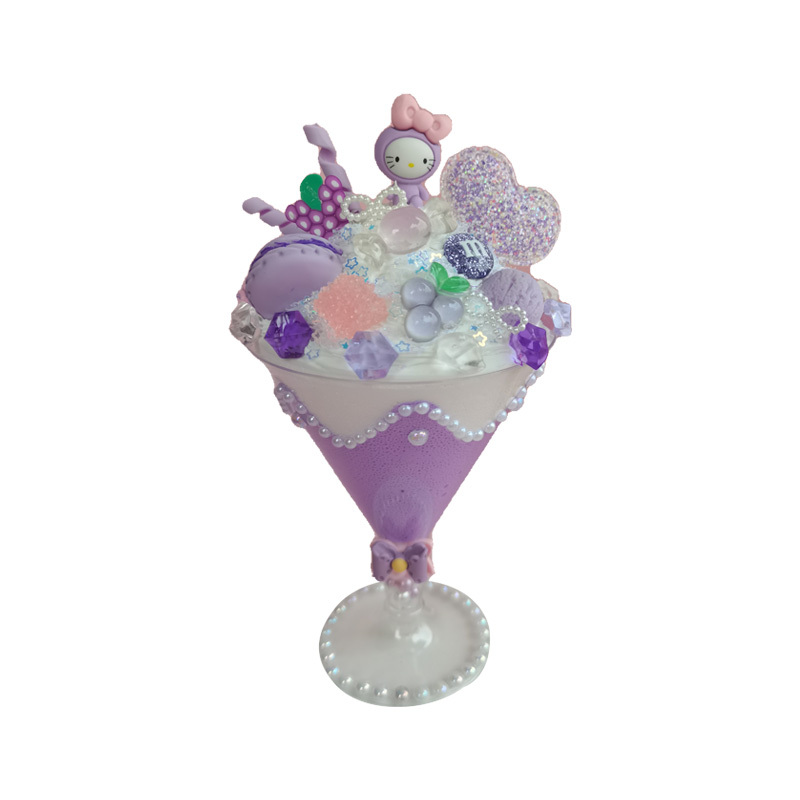 蜜桃冻冻儿童手工制作diy材料包玩具仿真食玩粘土冰激凌杯甜品冰淇淋