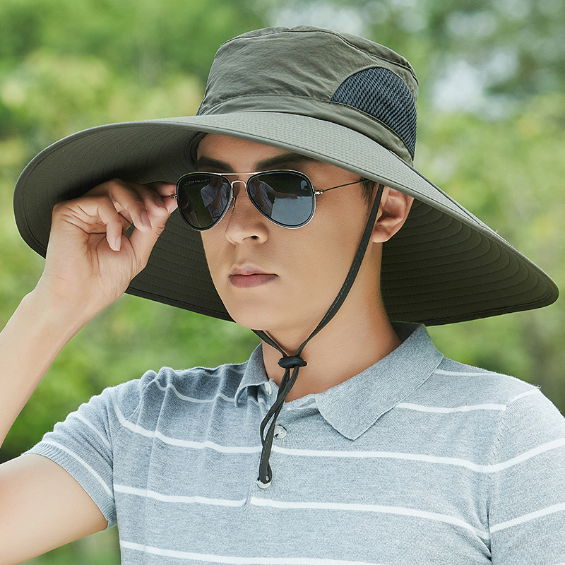 suntek大沿渔夫帽男士帽子夏天遮阳防晒帽加大帽檐太阳帽户外旅游钓鱼