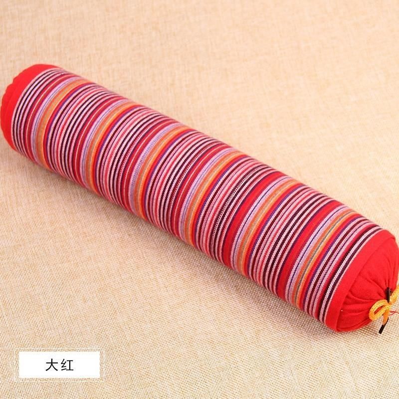 全老粗布樱桃核颈椎枕头中小粒车厘子籽圆柱形护颈硬枕芯