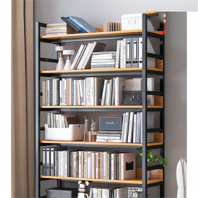 医匠书架置物架落地家用铁艺多层收纳客厅书柜小型简易钢木架子储物架