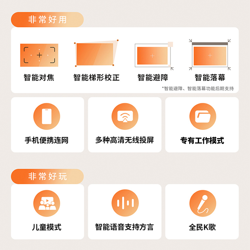 酷开创维X5投影仪家用卧室户外投影机 手机投影家庭影院客厅手机投屏同屏 自动对焦 梯形校正 智能投影仪